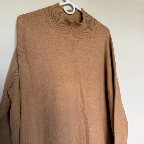 Banana Republic Womens Sweater XL Tan Wool Blend Minimalist Relaxed Capsule Fall - Picture 3 of 7